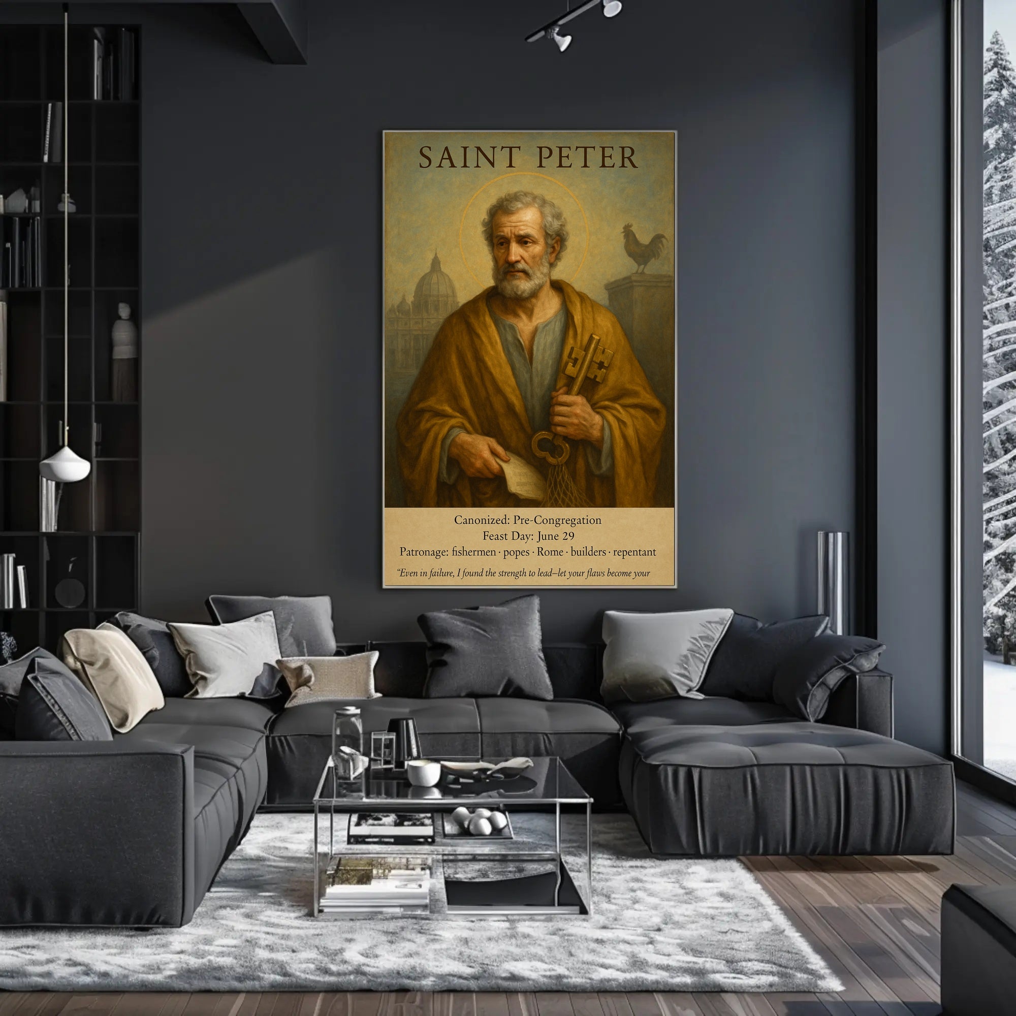 Saint Peter Religious Portrait Poster - Inspirational and Educational Poster