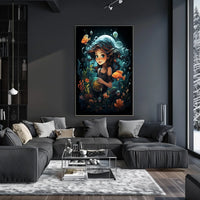 Oceans Whimsy Underwater Adventure Colorful Corals Fantasy Digital Painting Dreamer Poster