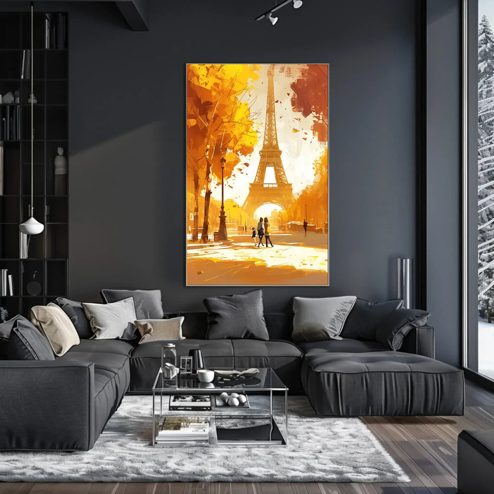 Parisian Autumn Eiffel Tower Impressionist Art Poster
