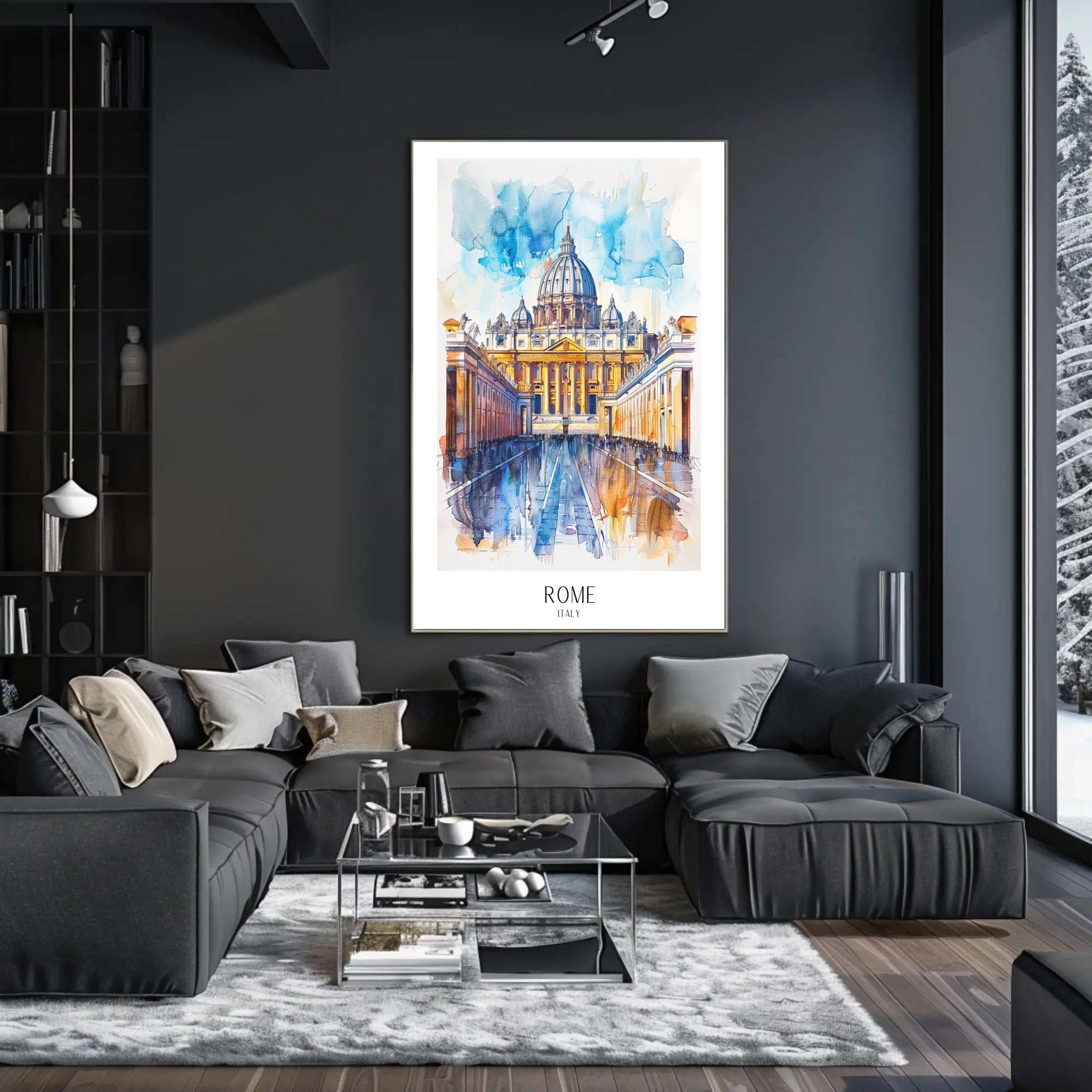 St. Peter's Basilica Watercolor Art Urban or Cityscape Poster PosterGoat