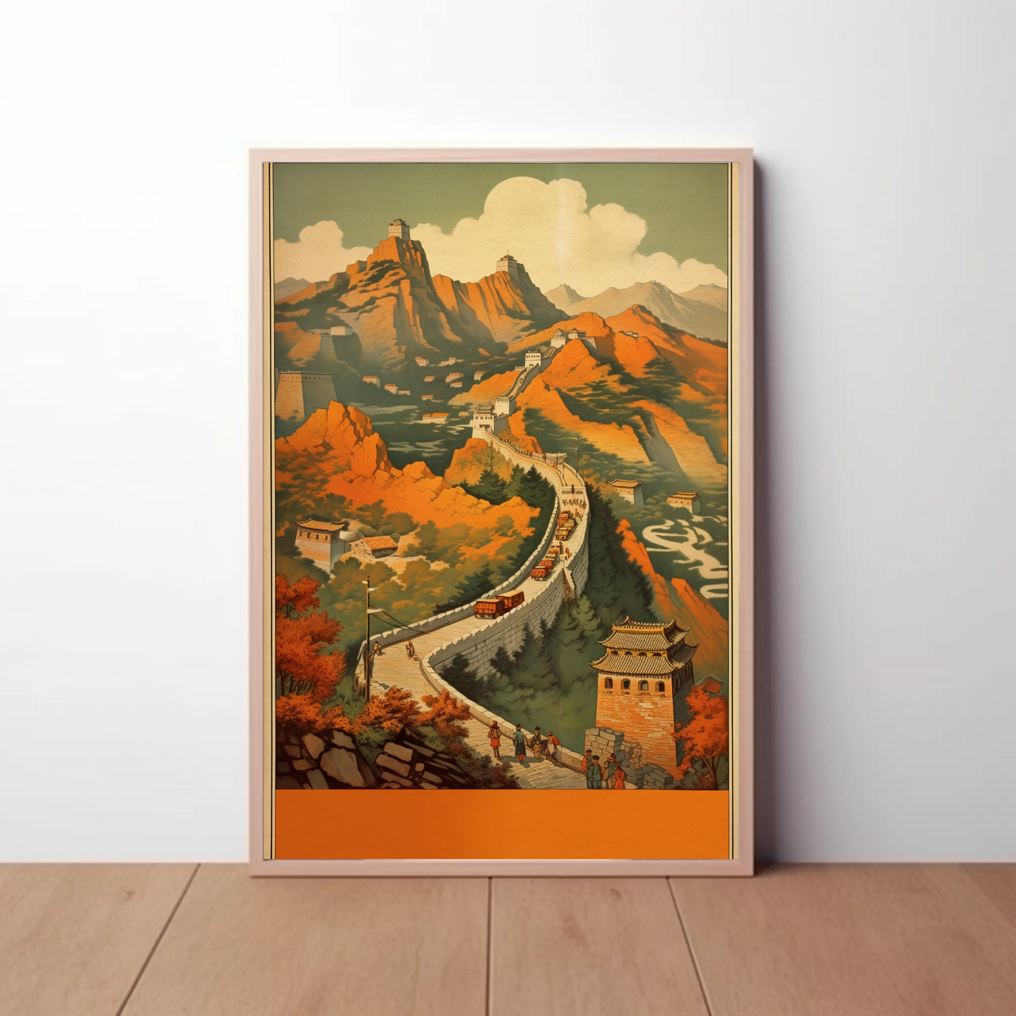 Great Wall Of China Historic Autumn Travel Poster