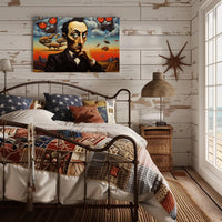 Surrealistic Abstract Art Dreamscape with Black Suit Figure Poster