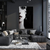 Striking Surreal Portrait Black & White Artistic Poster PosterGoat