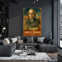 Harry S. Truman 33rd President of the United States Layered Digital Collage Poster