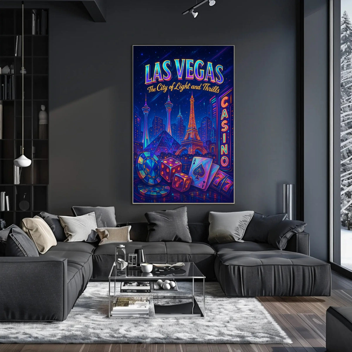 Las Vegas City Of Light Poster Neon Nights For Home Decor
