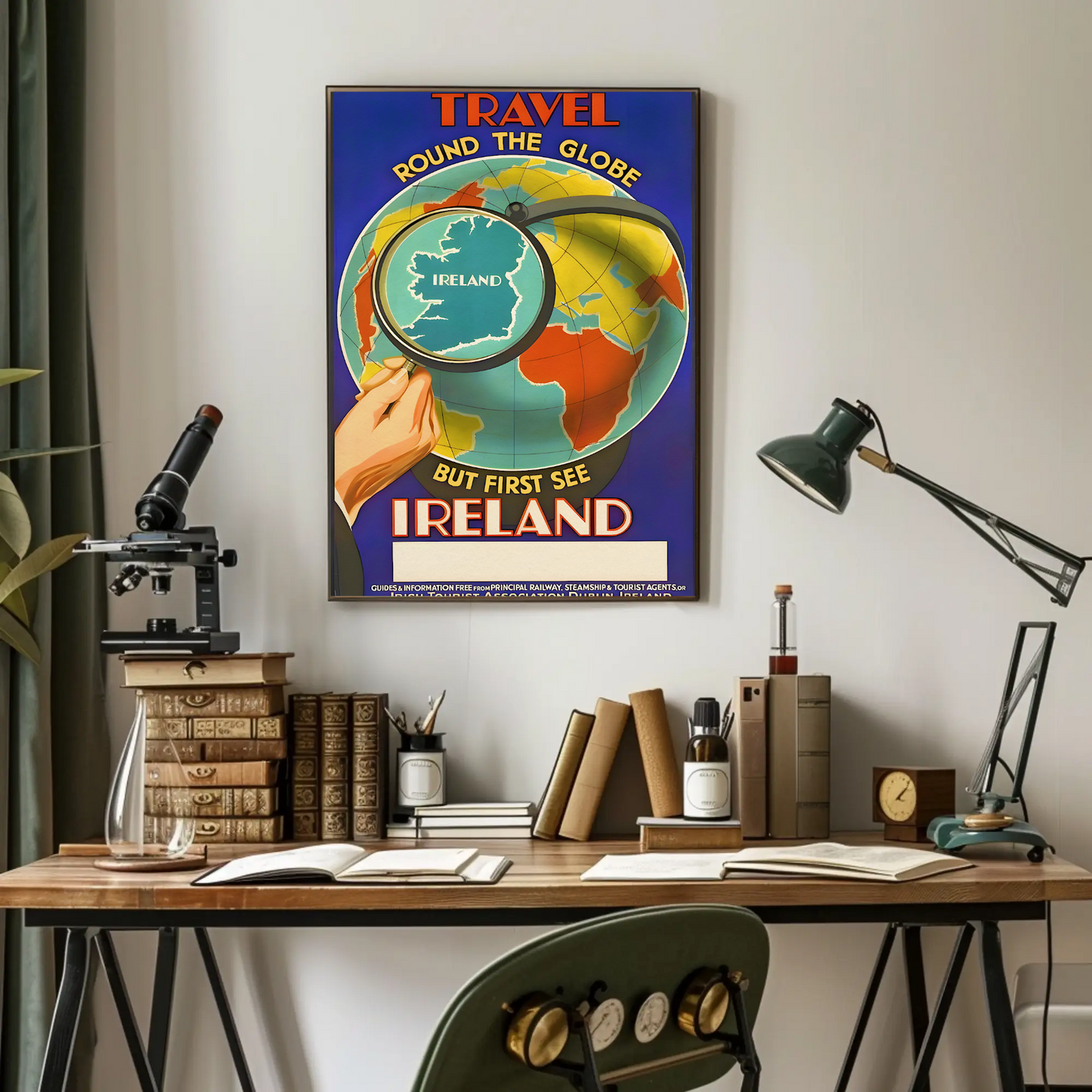 Vintage Poster - Travel Ireland Globe