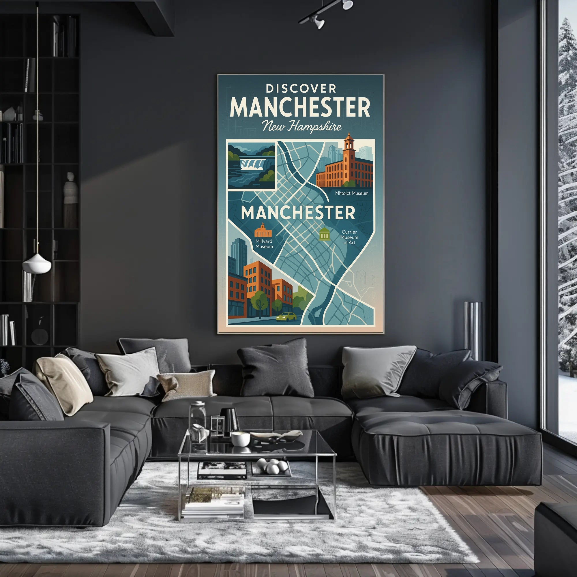 Discover Manchester, New Hampshire Poster PosterGoat