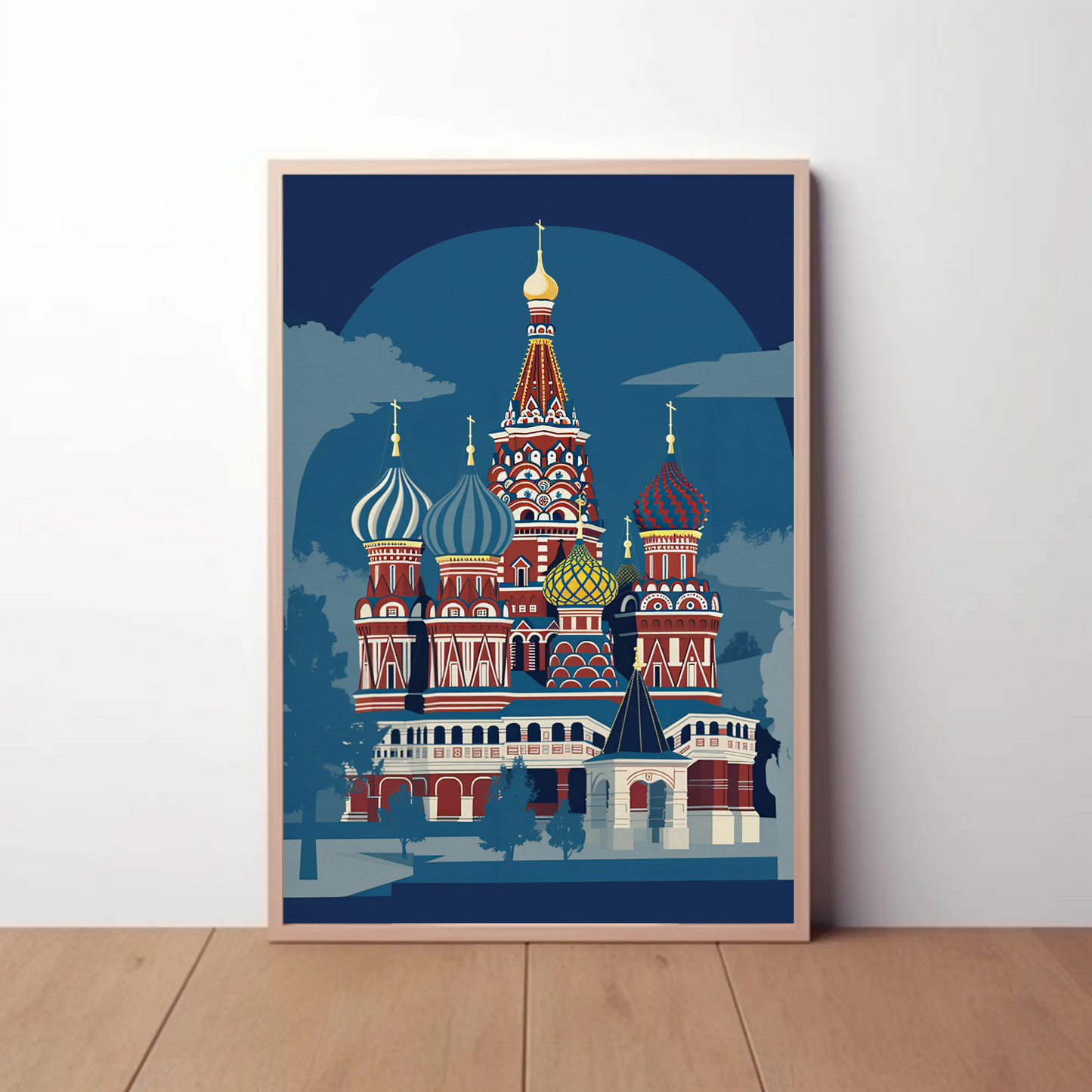 Saint Basil's Cathedral Moscow Landmark Travel Poster