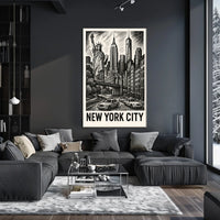 Iconic New York City Poster Black And White Wall Art NYC