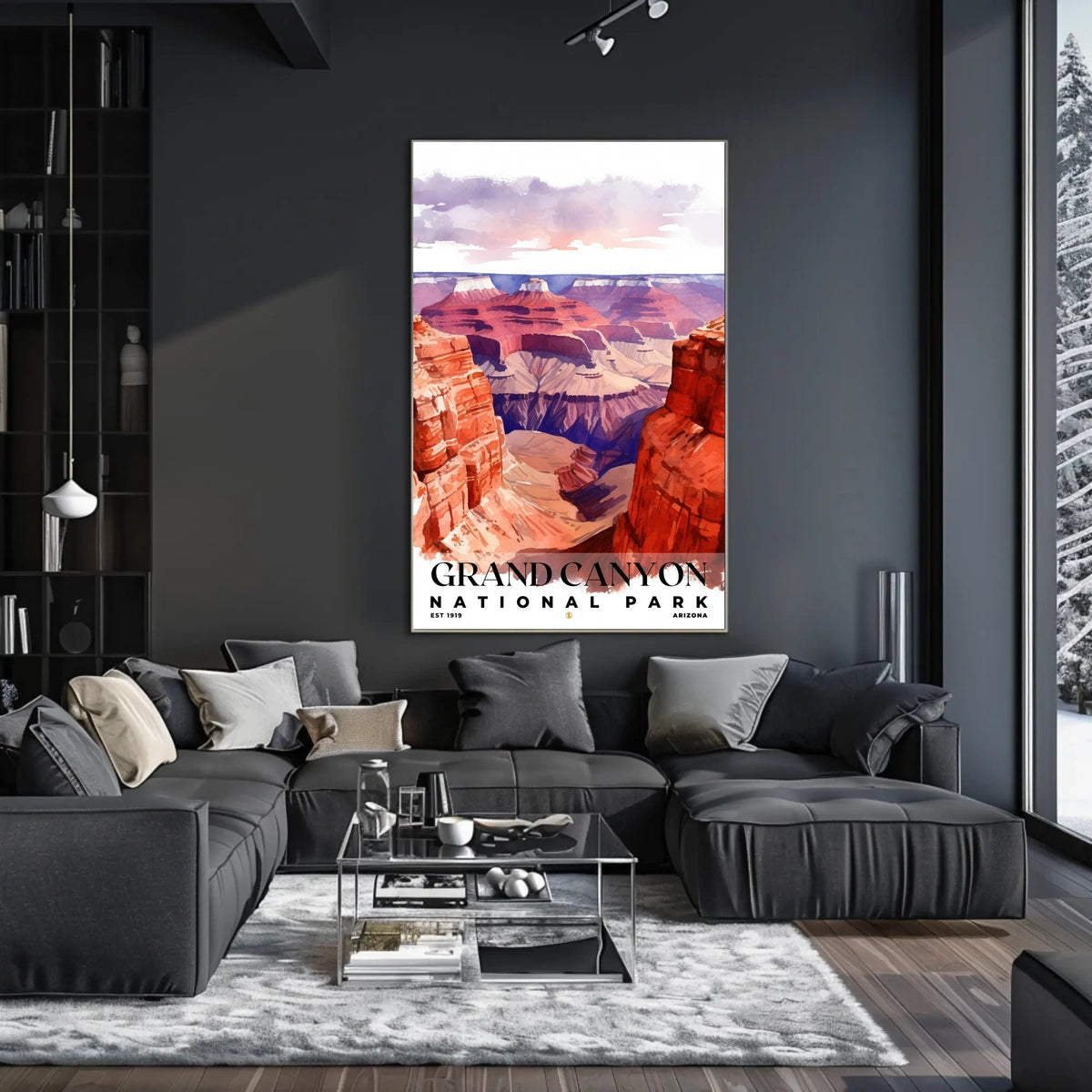Grand Canyon Watercolor Wall Art Poster