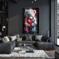 Heartfelt Teddy Bear Watercolor Embrace Cozy Love Heart Sentimental Decor Gift Timeless Poster