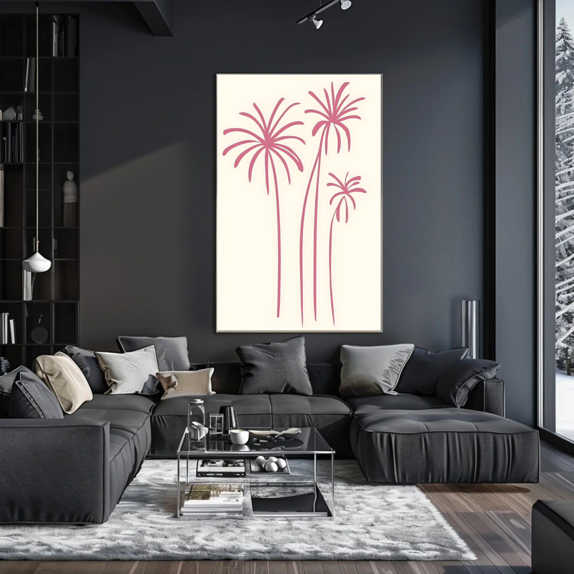 Abstract Palm Trees Minimalist Wall Art Print