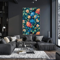 Vibrant Hydrangea Blossom: Ultra-Realistic Artistic Poster
