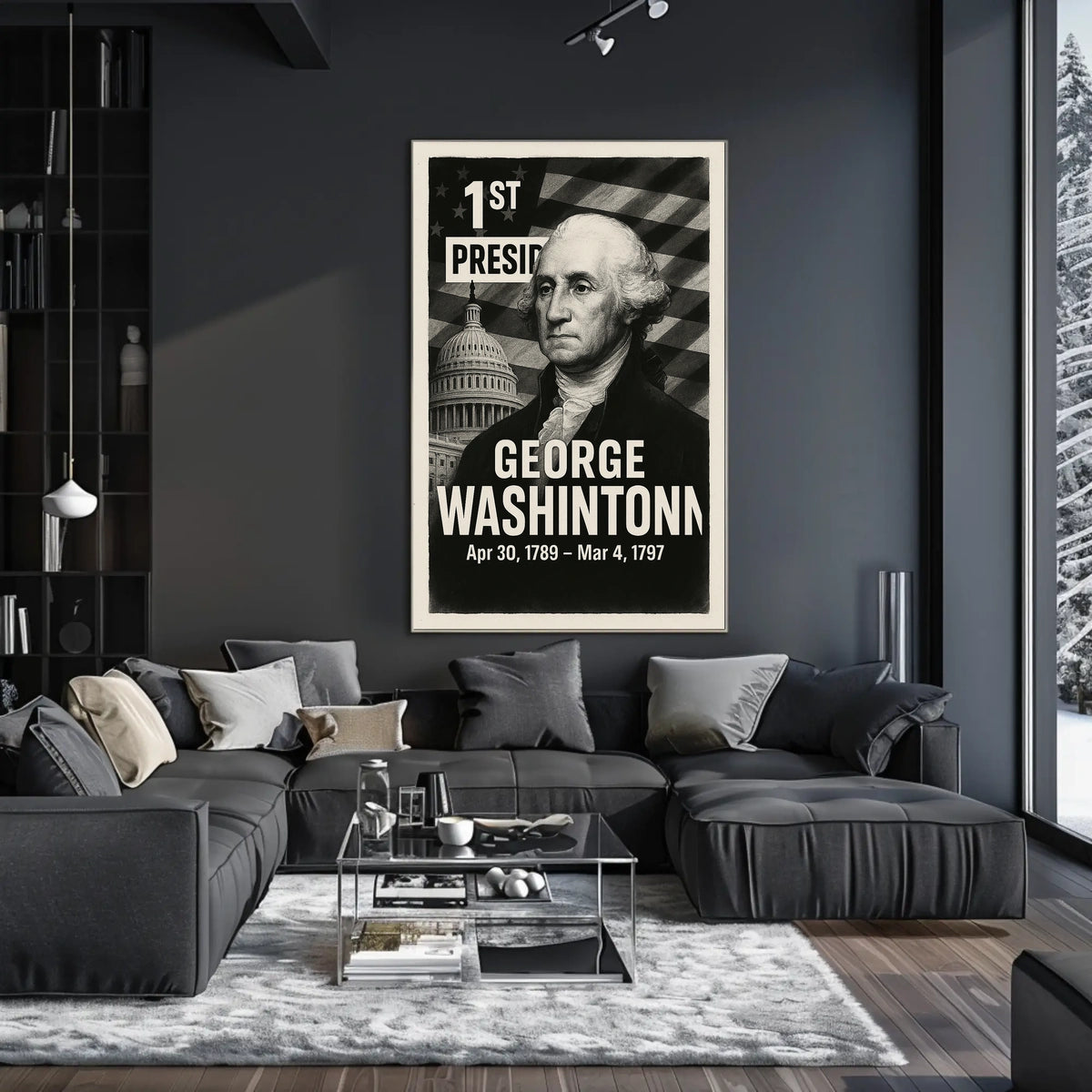 George Washington 1st President of the United States Digital Montaje Poster
