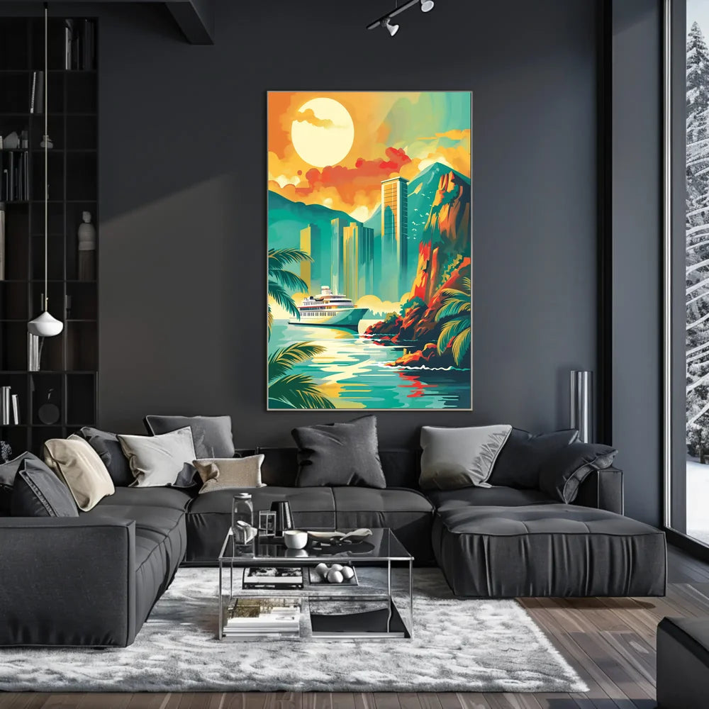 Vintage Parisian Skyline Art Deco Poster