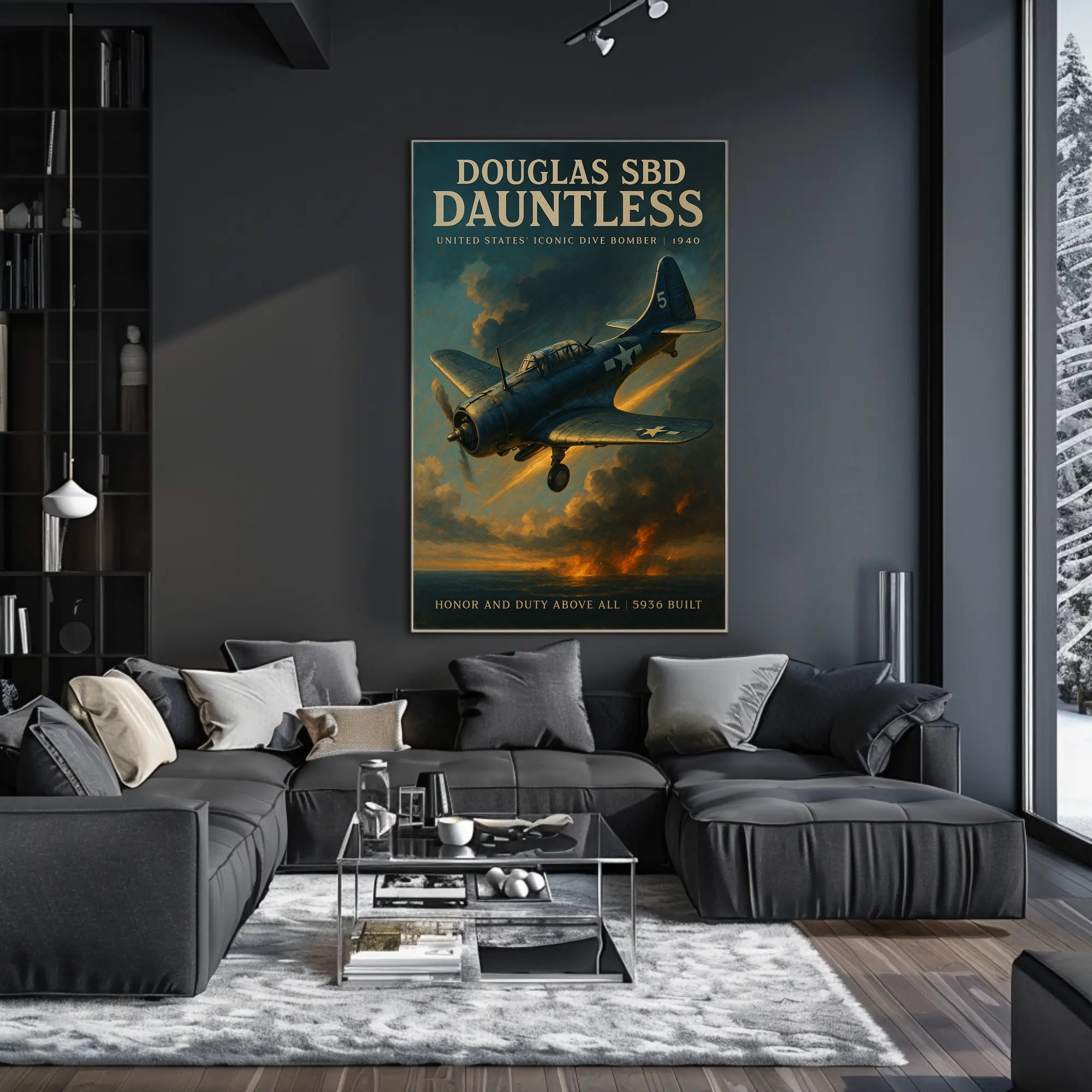 Dauntless Douglas SBD Vintage Aviation Poster
