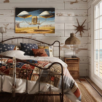 Surreal Futuristic Structure in Desert Landscape Futuristic Sci-Fi Poster