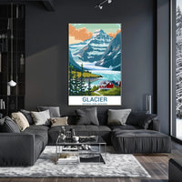 Scenic View of Glacier National Park Travel Poster