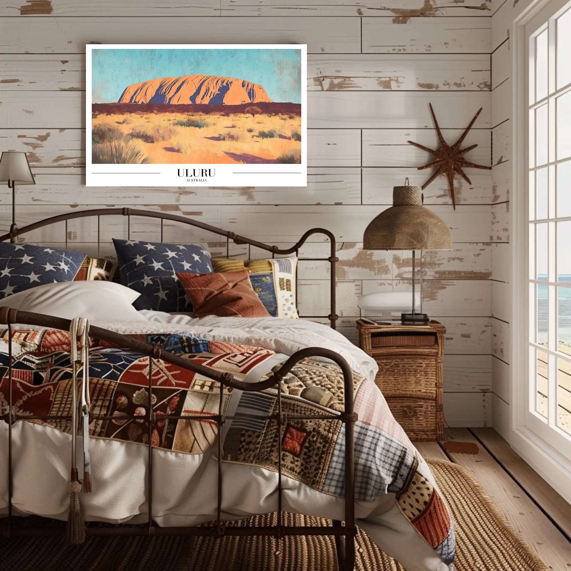 Uluru Desert Vintage Travel Poster