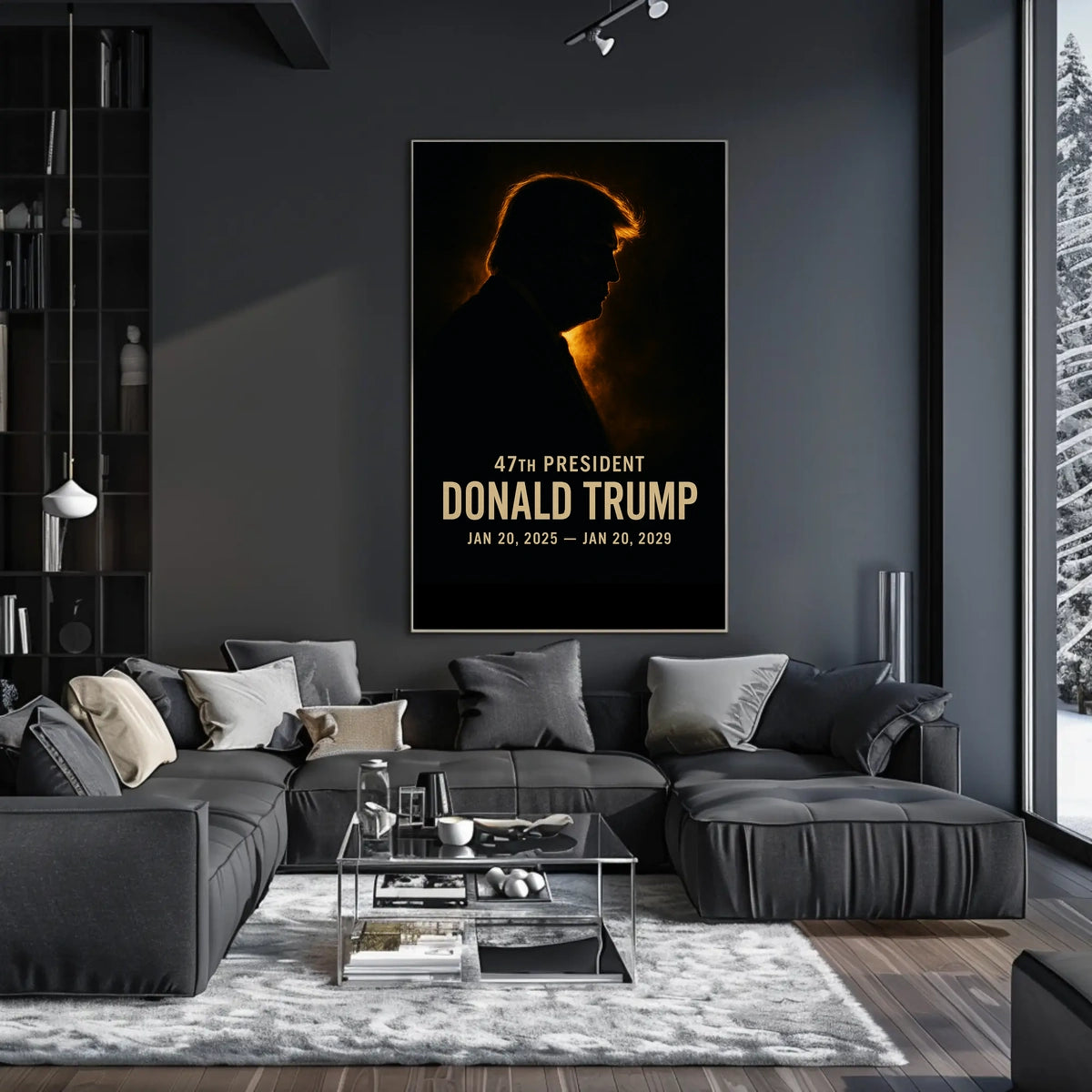 Donald Trump Resilience Sunset Patriotic Cinematic Poster