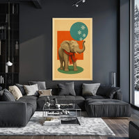 Winter Elephant Poster