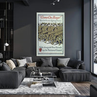 National Guard Enlistment WWII Military Recruitment Poster