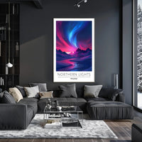 Northern Lights Finland Travel Poster