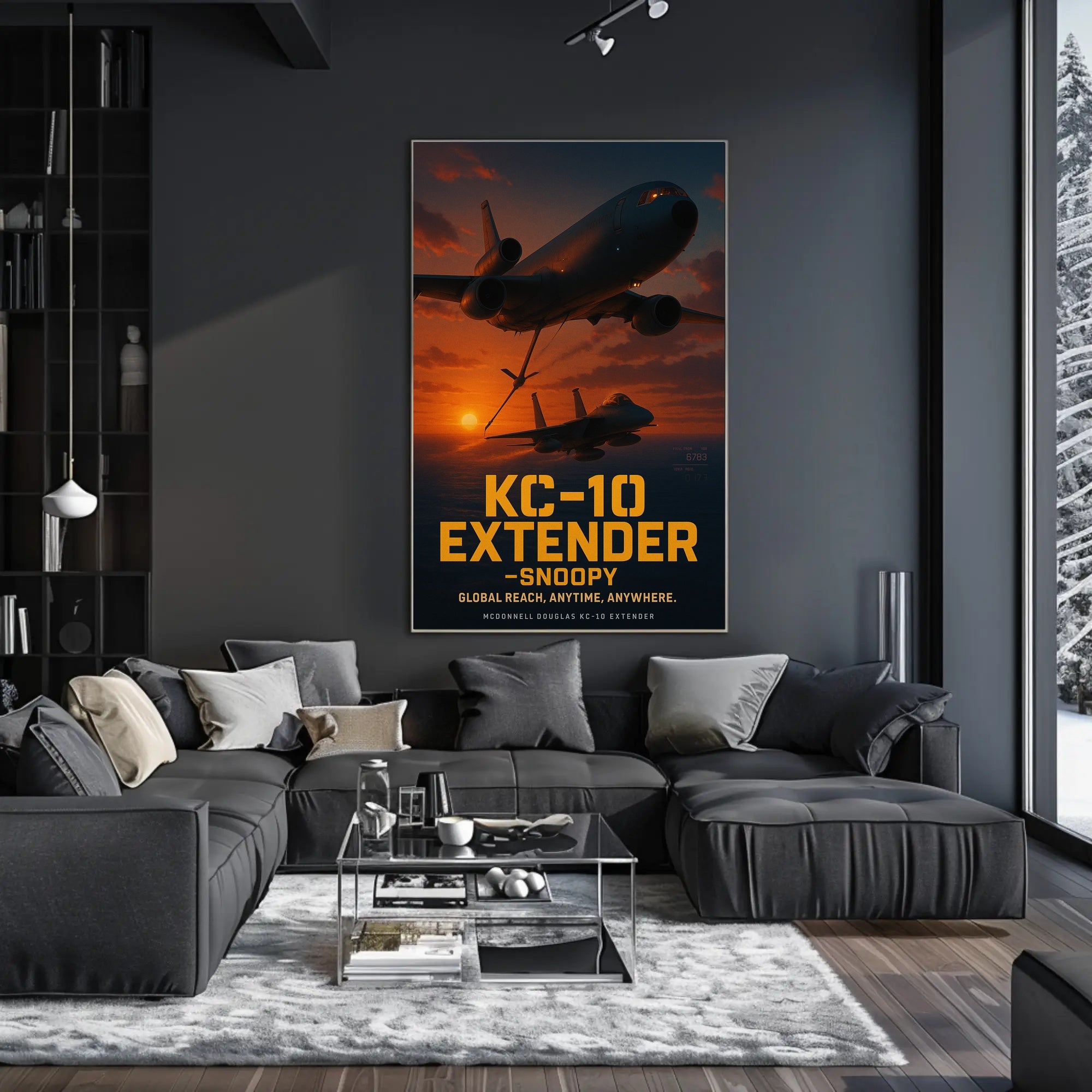 KC-10 Extender Aircraft Sunset Military Recruitment Poster