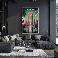 Miami Skyline Art Poster