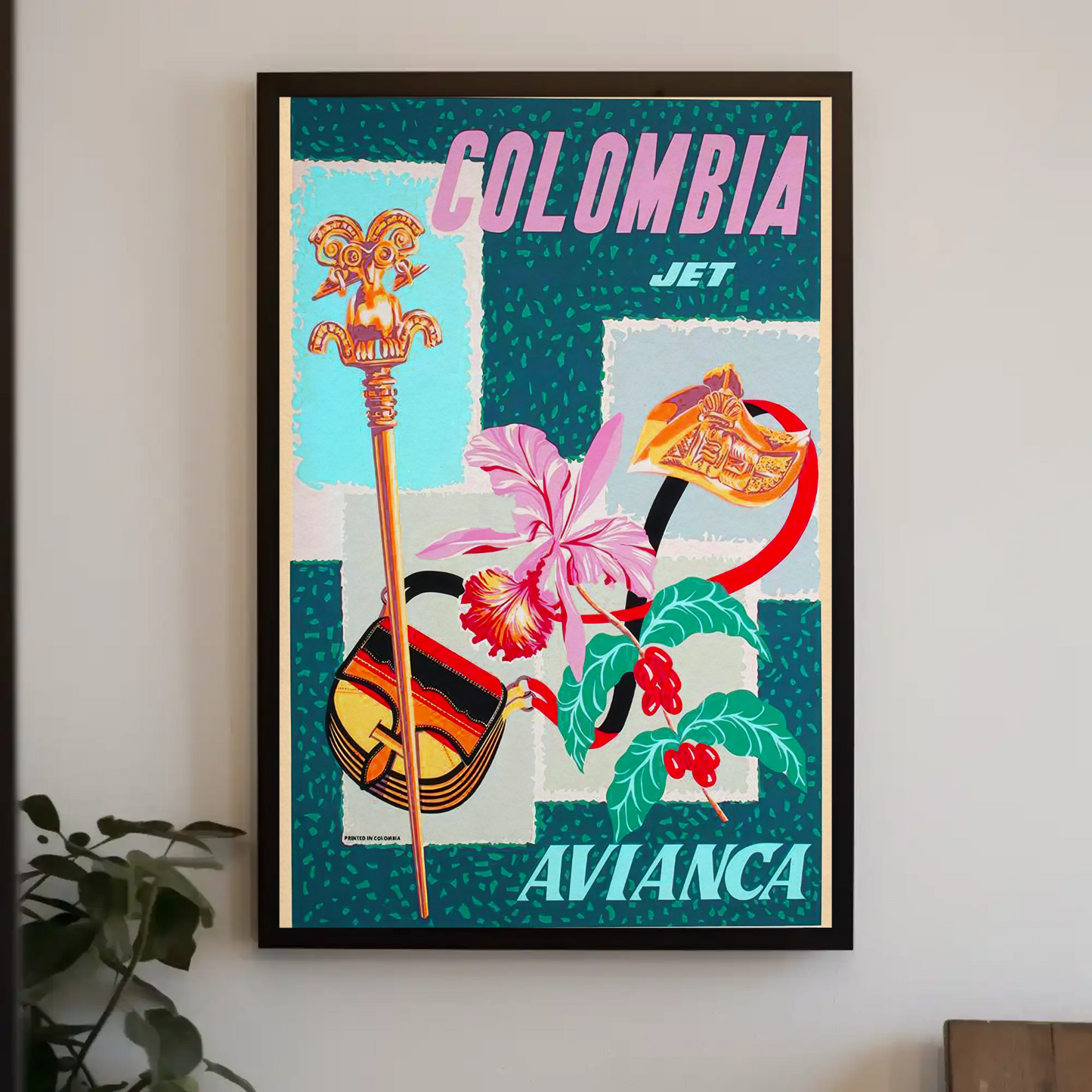 Avianca Colombia Jet Travel Poster (1960)