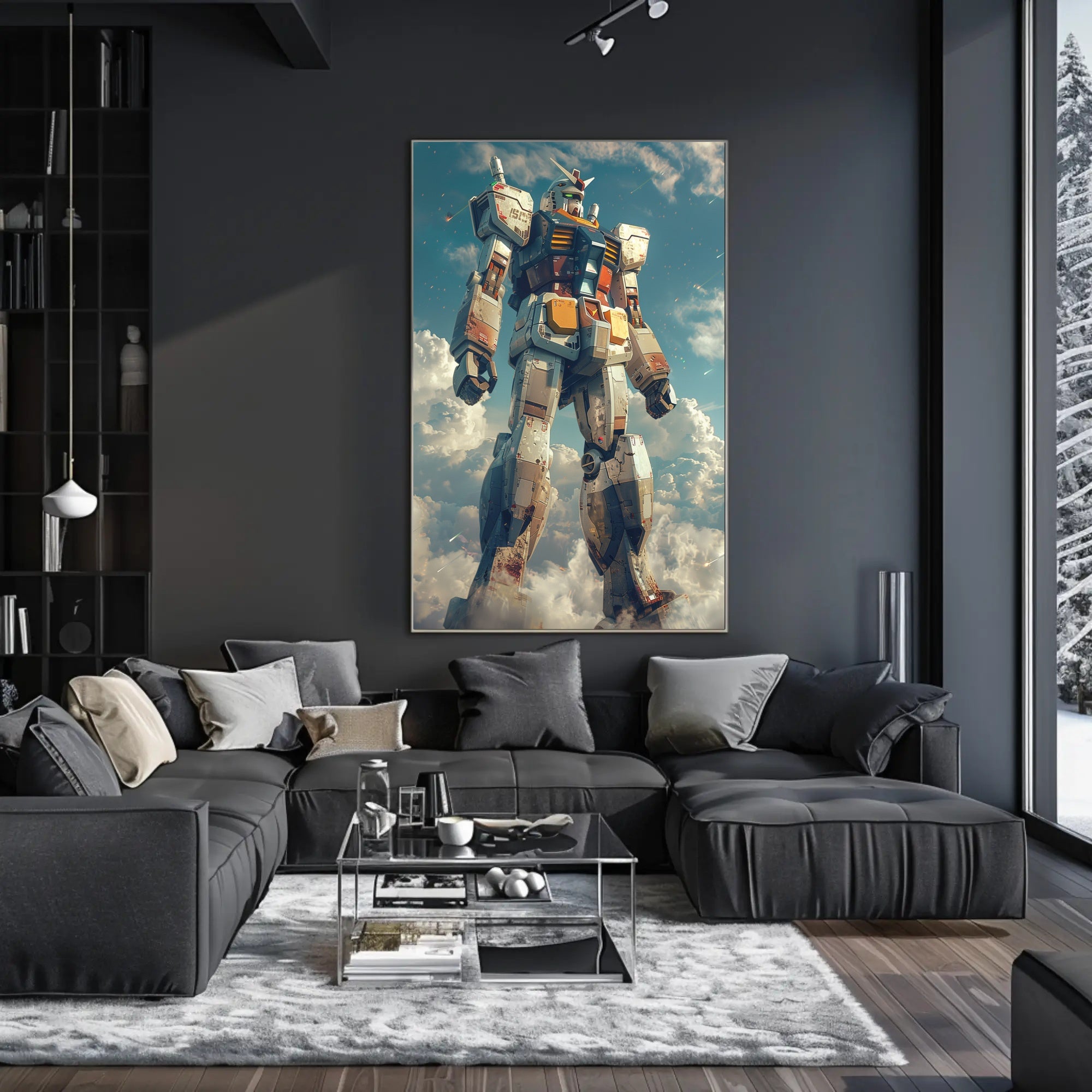Colossal Mecha in the Sky Wall Art Poster PosterGoat