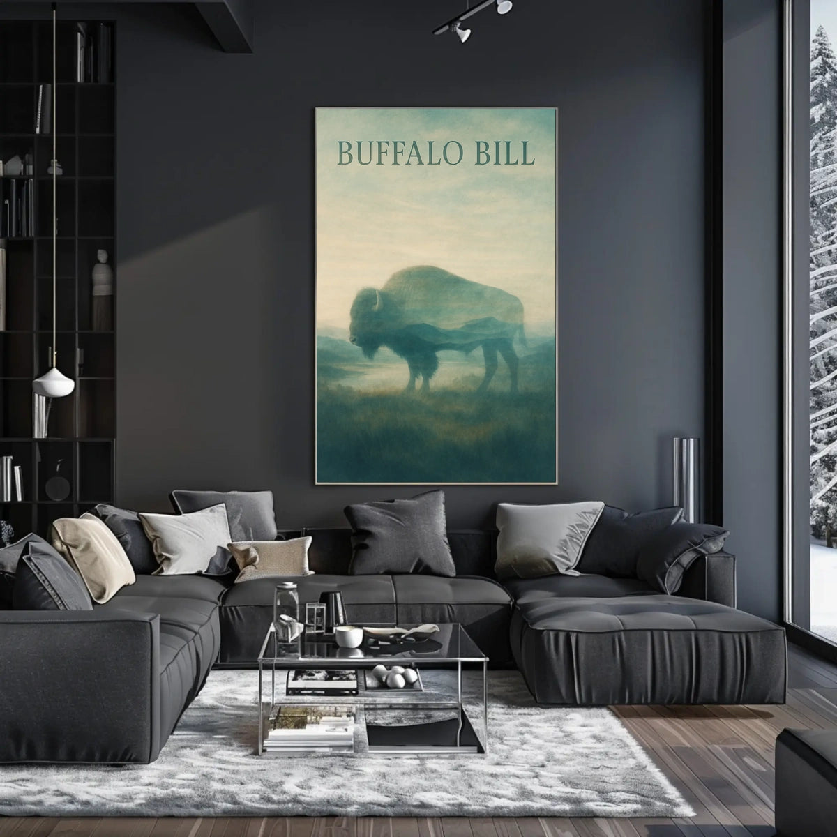 Buffalo Bill Bison Landscape Cultural or Heritage Poster