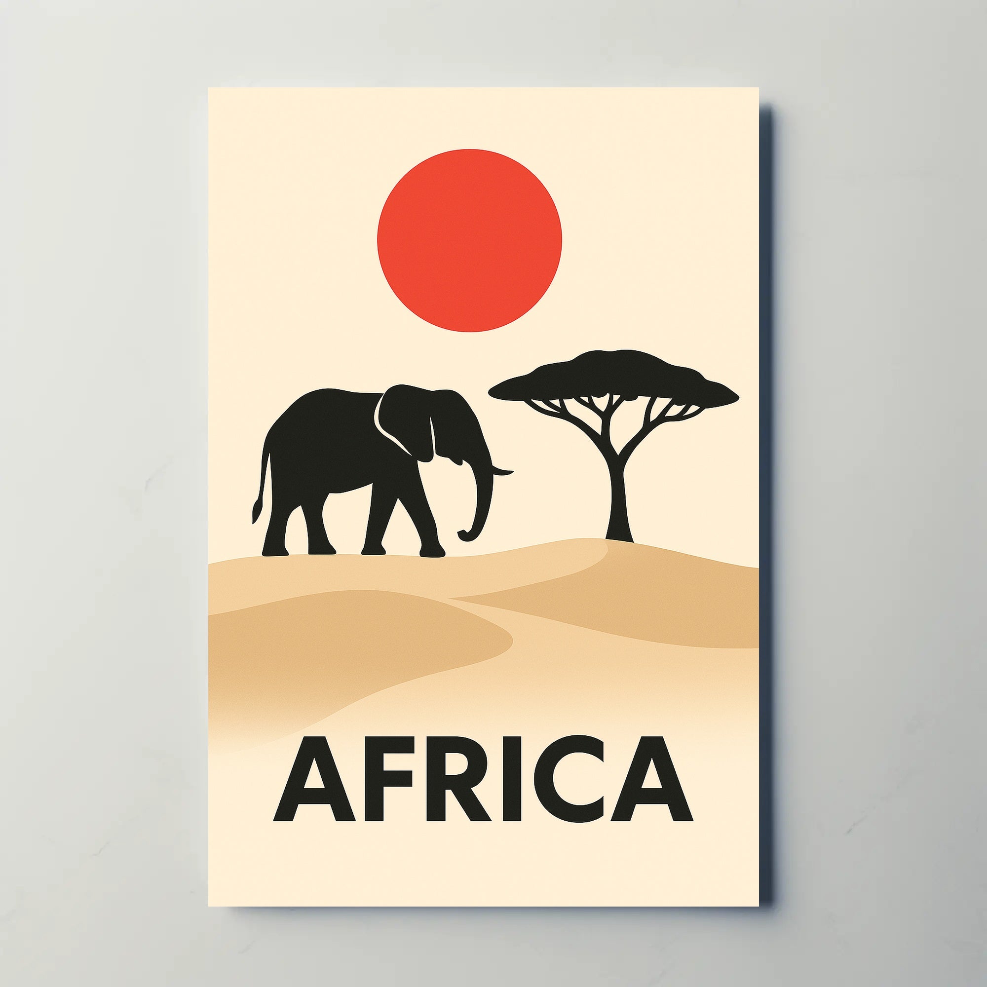 African Savanna Wildlife Artistic Style Cultural Poster