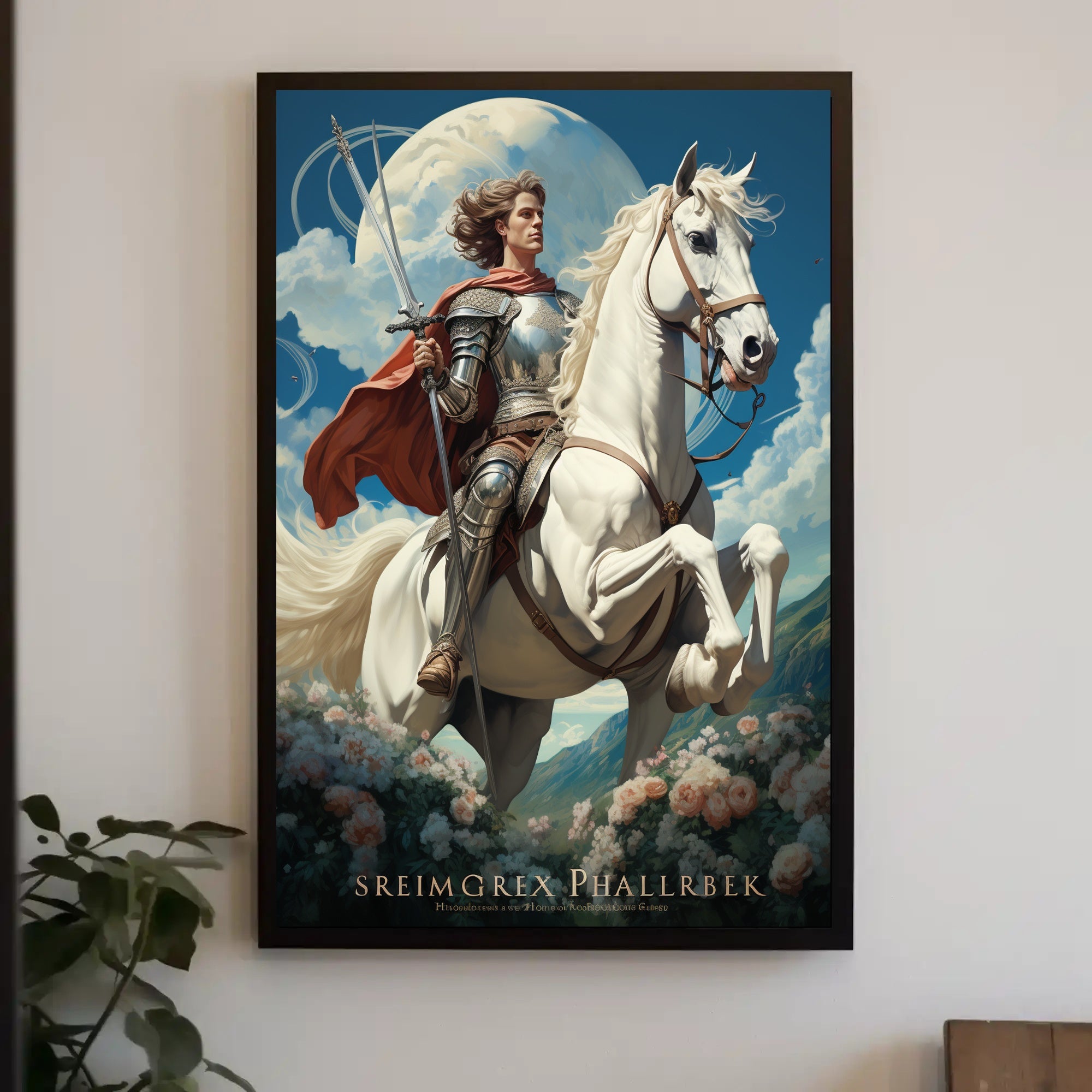 Knight on Horseback Fantasy Art: Cultural Heritage Poster