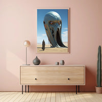 Surreal Desert Sculpture Futuristic Sci-Fi Poster