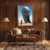 Surreal Desert Sculpture Futuristic Sci-Fi Poster