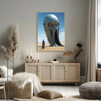 Surreal Desert Sculpture Futuristic Sci-Fi Poster