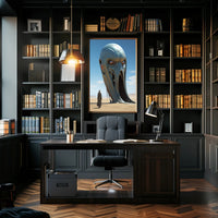 Surreal Desert Sculpture Futuristic Sci-Fi Poster