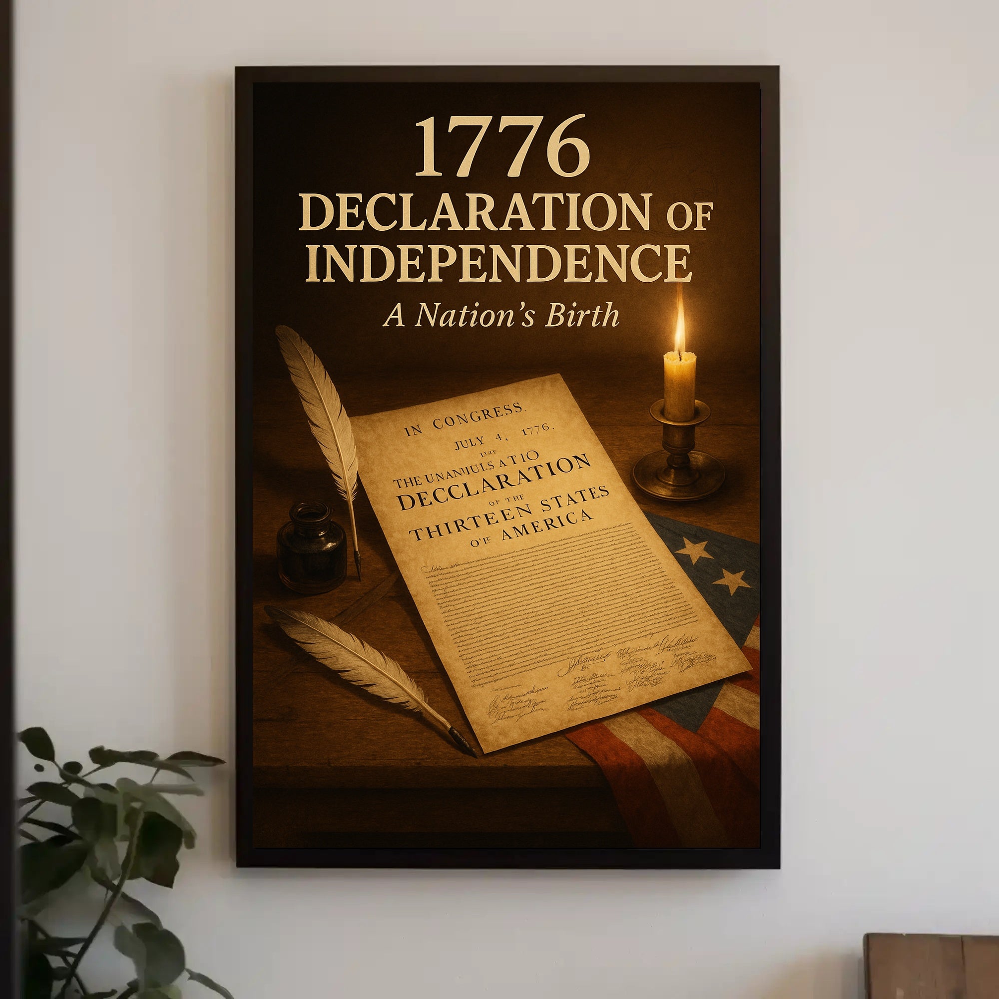 1776 Declaration of Independence Poster Print PosterGoat