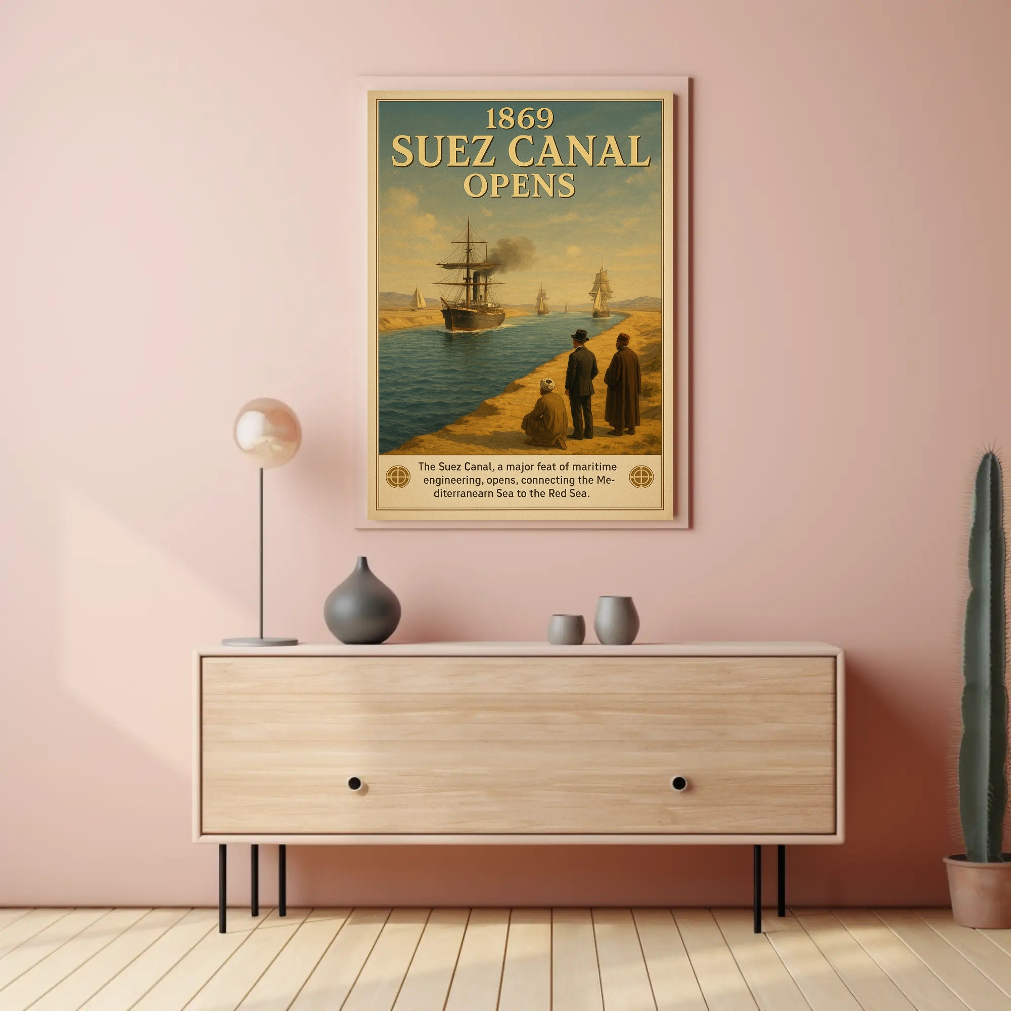 1869 Suez Canal Opens Poster PosterGoat