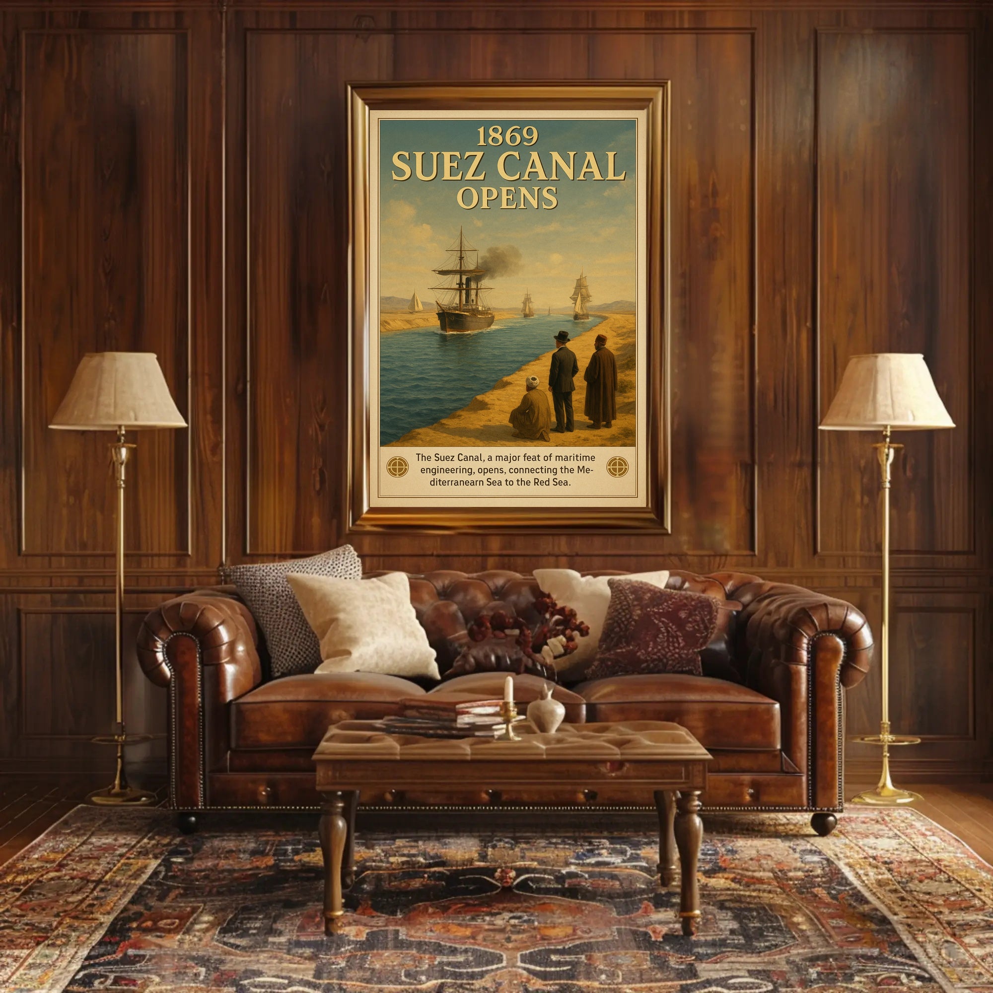 1869 Suez Canal Opens Poster PosterGoat