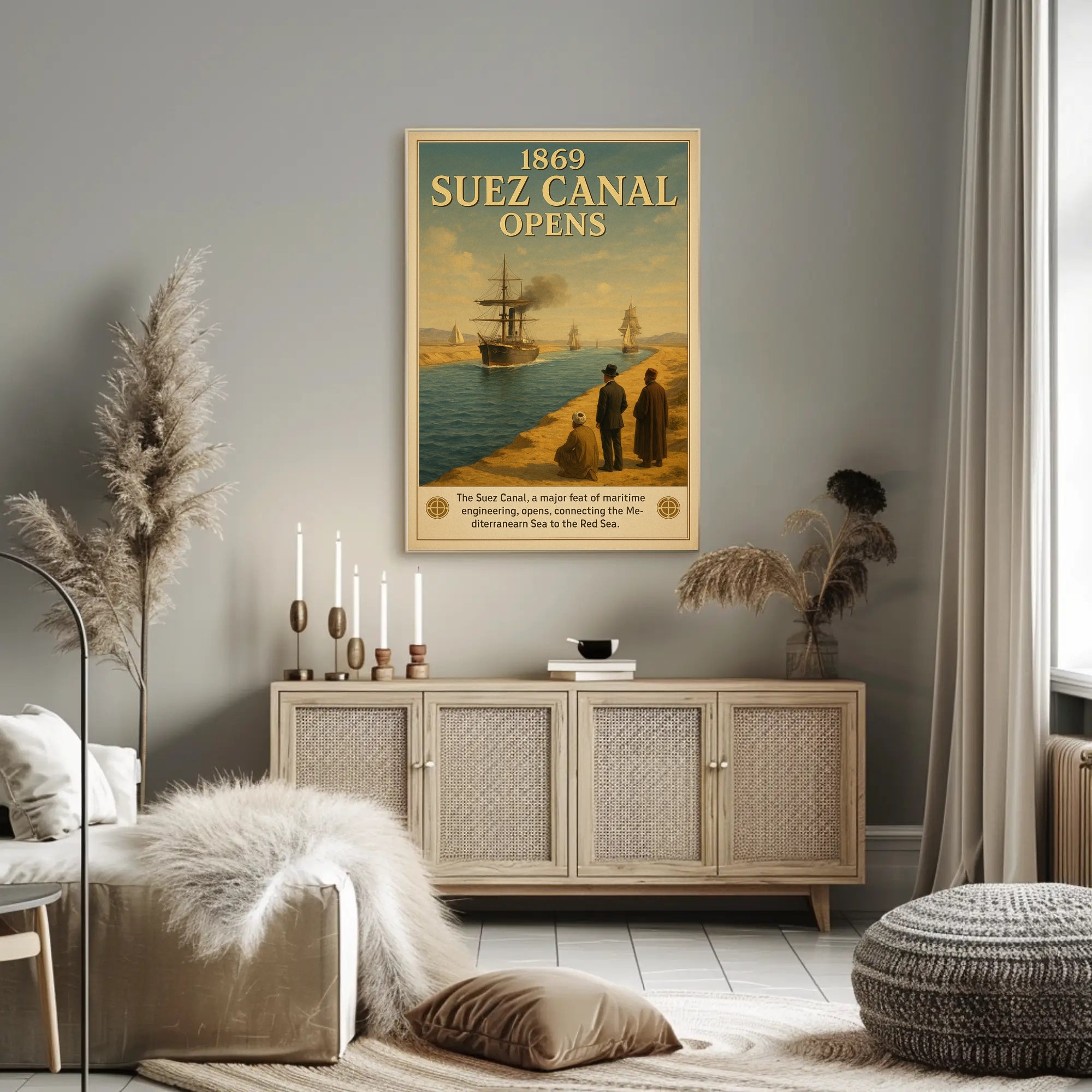 1869 Suez Canal Opens Poster PosterGoat