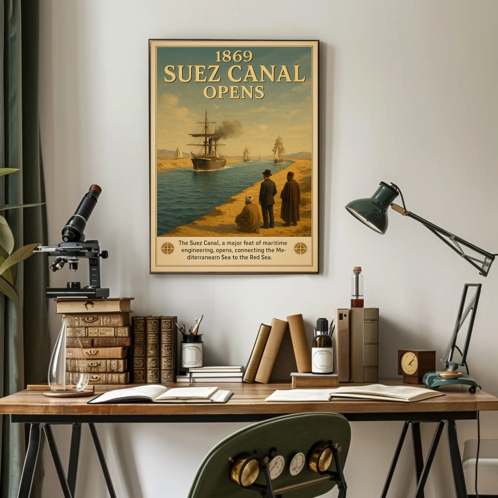 1869 Suez Canal Opens Poster PosterGoat