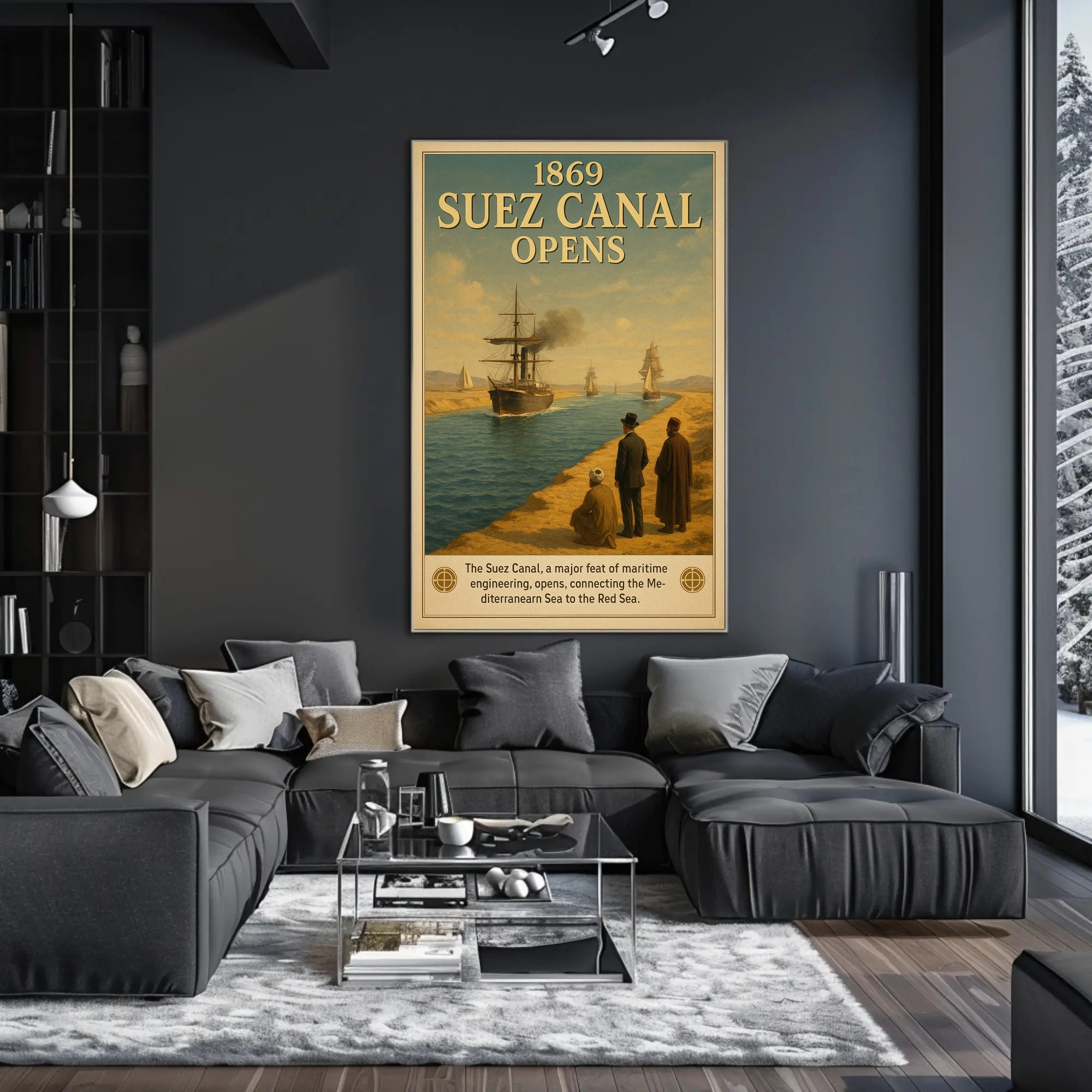 1869 Suez Canal Opens Poster PosterGoat