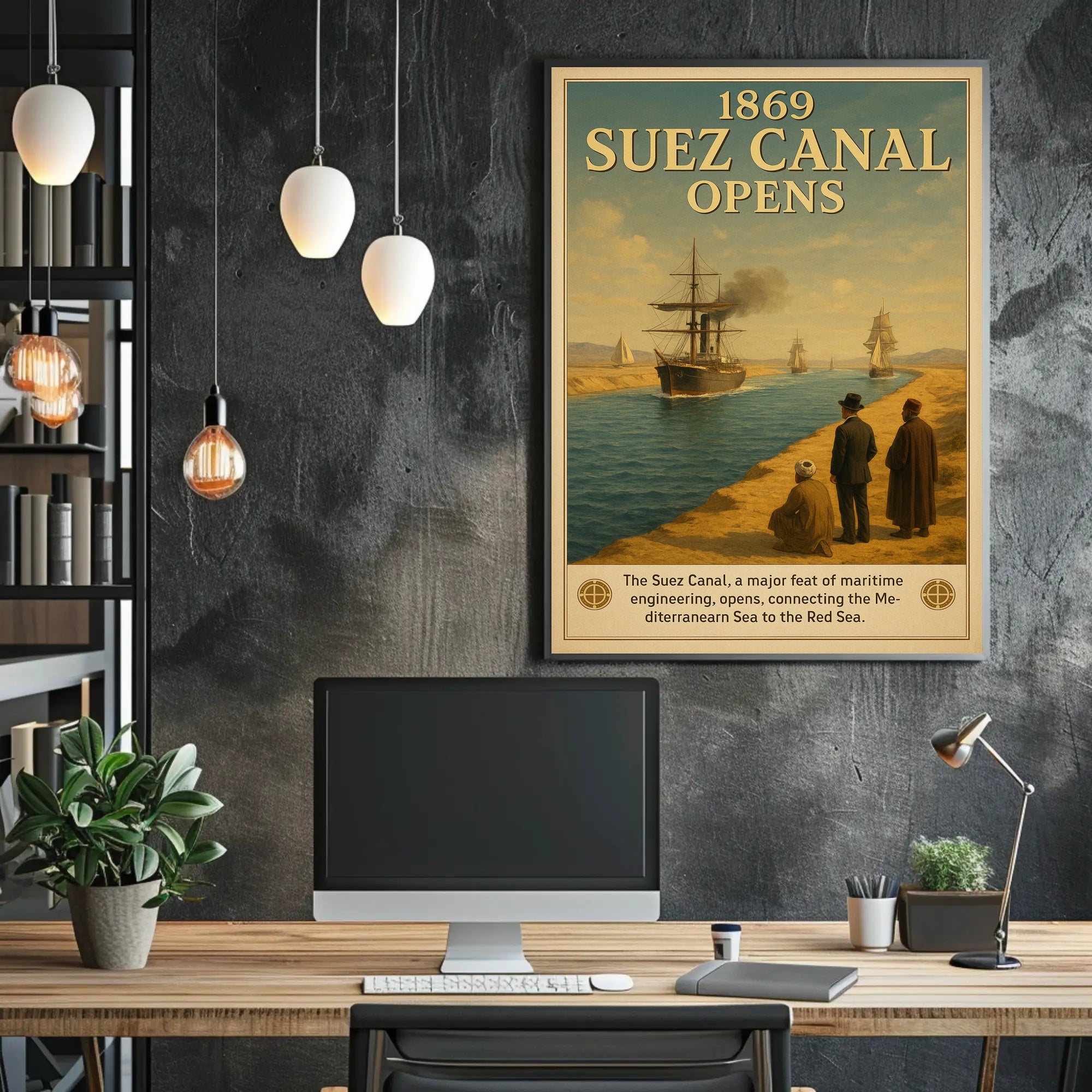 1869 Suez Canal Opens Poster PosterGoat