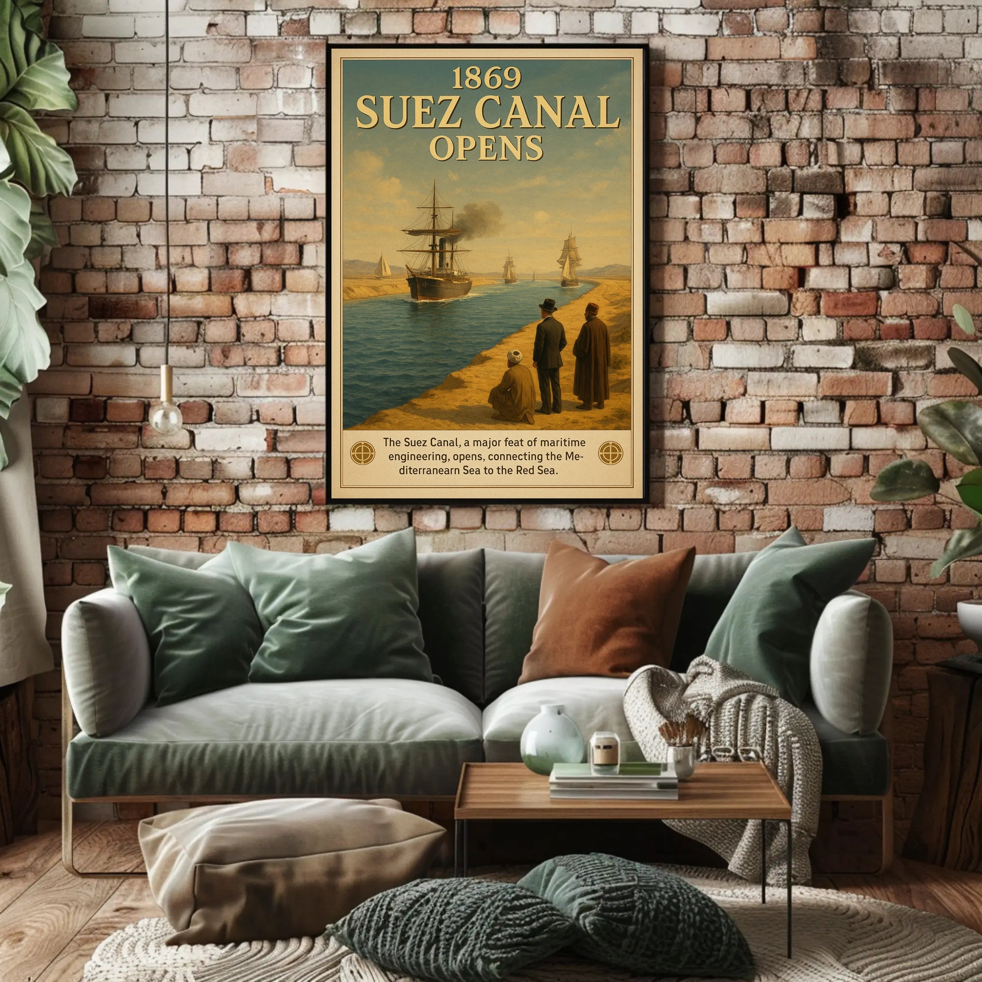 1869 Suez Canal Opens Poster PosterGoat
