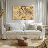 18th Century World Map Vintage Home Decor Artwork PosterGoat