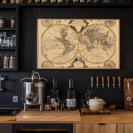 18th Century World Map Vintage Home Decor Artwork PosterGoat