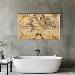 18th Century World Map Vintage Home Decor Artwork PosterGoat
