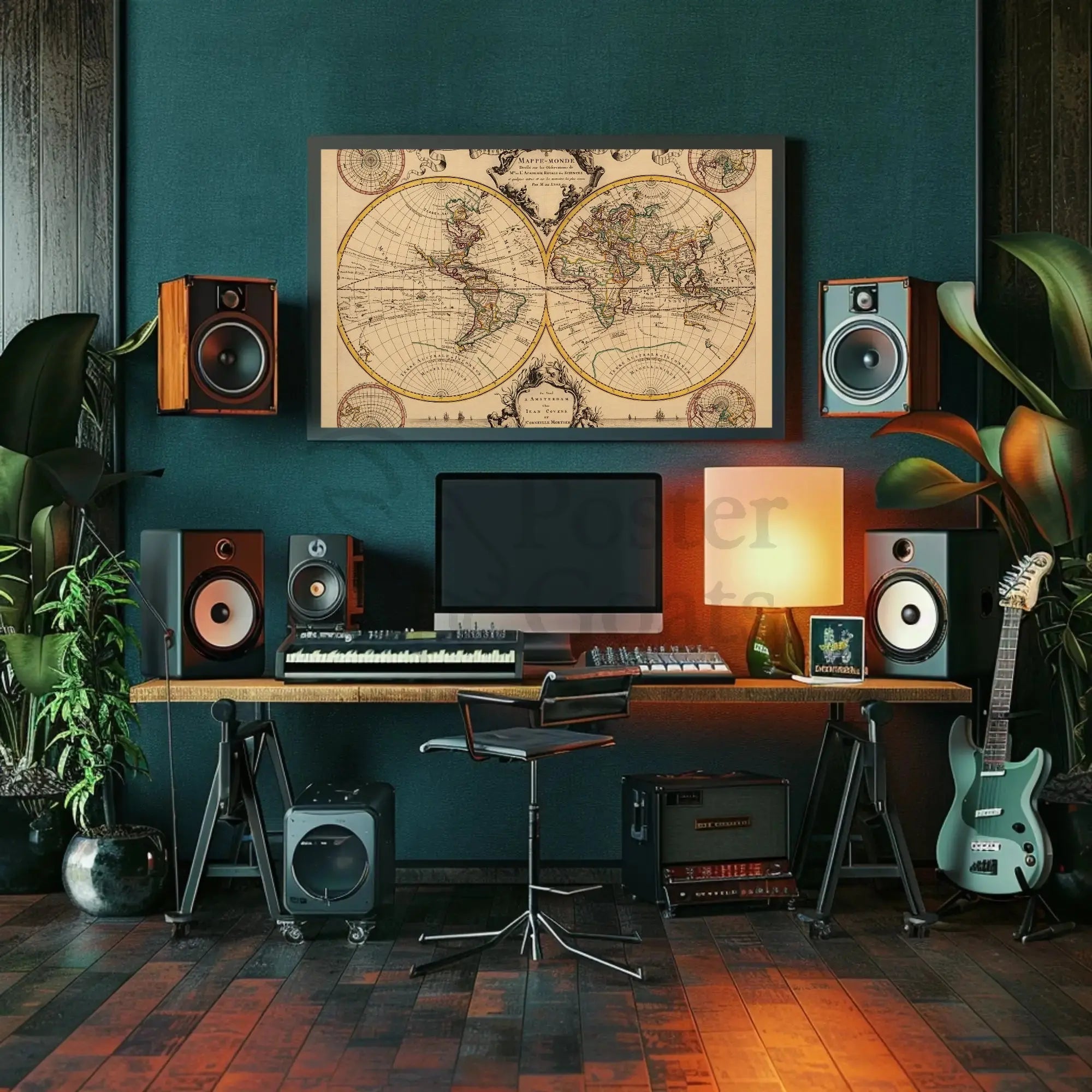 18th Century World Map Vintage Home Decor Artwork PosterGoat